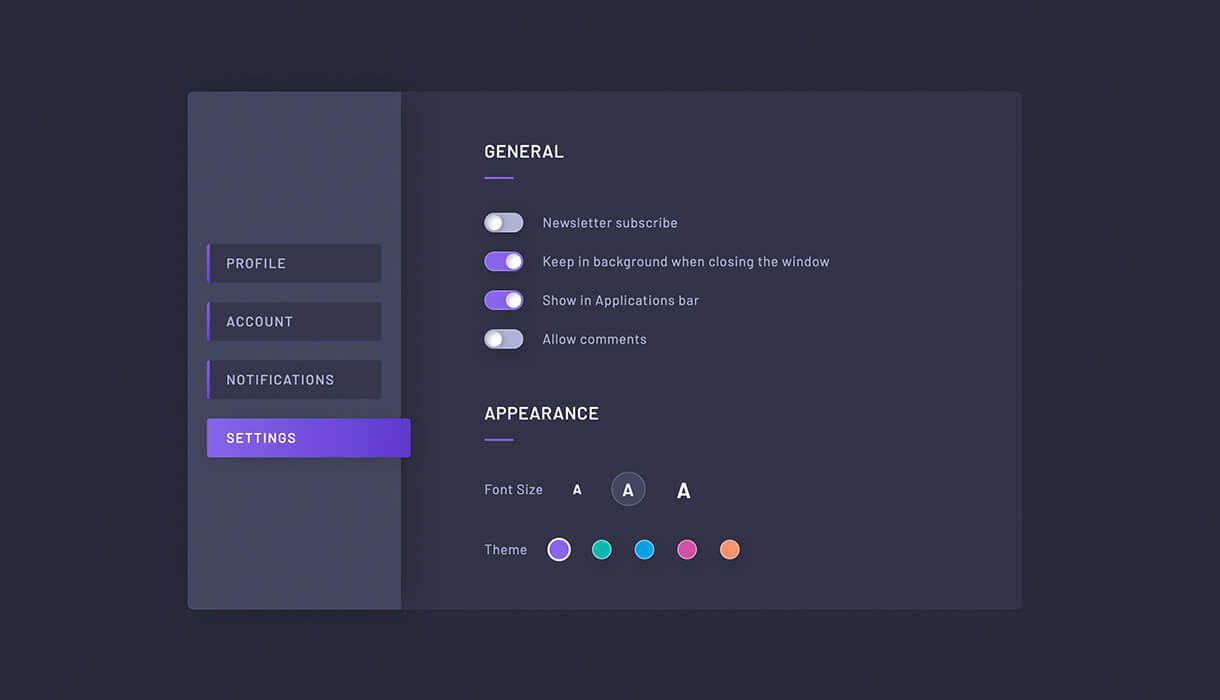 Daily UI 7 - Settings